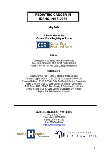 IdahoPediatricCancer20122021 Final