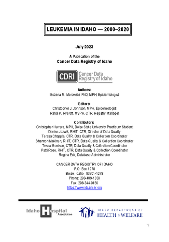 Leukemia Idaho 2000 2020 508C